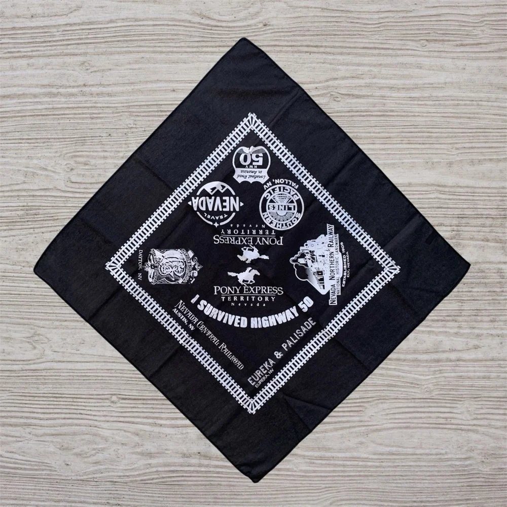 America's Loneliest Road Black “I Survived Highway 50” Souvenier Scarf